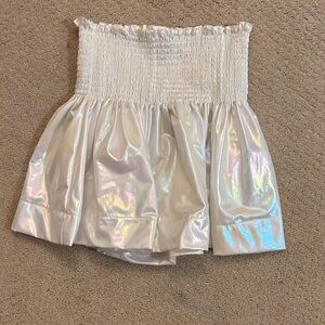 Iridescent White Mini Skort